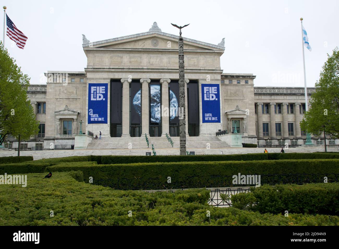 CHICAGO, ILLINOIS, STATI UNITI d'AMERICA - 12 Maggio 2018: Exterior of the Field Museum of Natural History a Chicago è un museo all'avanguardia della scienza e. Foto Stock