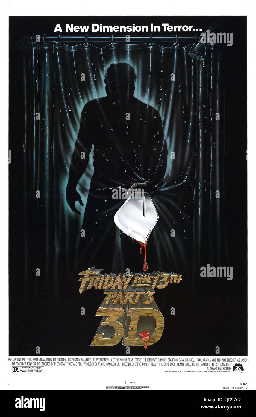 POSTER DEL FILM, VENERDÌ 13TH PARTE III, 1982, Foto Stock