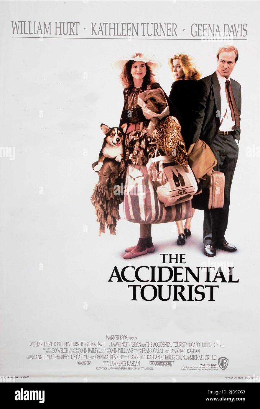 DAVIS,TURNER,POSTER, IL TURISTA ACCIDENTALE, 1988, Foto Stock