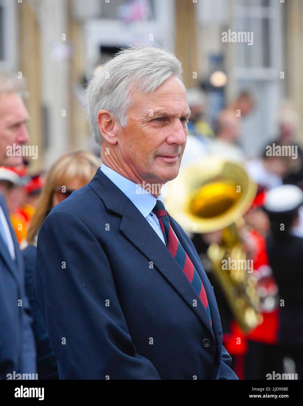 Weymouth, Dorset, Regno Unito. 19th giugno 2022. Richard Drax, deputato conservatore del South Dorset alla parata dei Veterani a Weymouth nel Dorset. Picture Credit: Graham Hunt/Alamy Live News Foto Stock