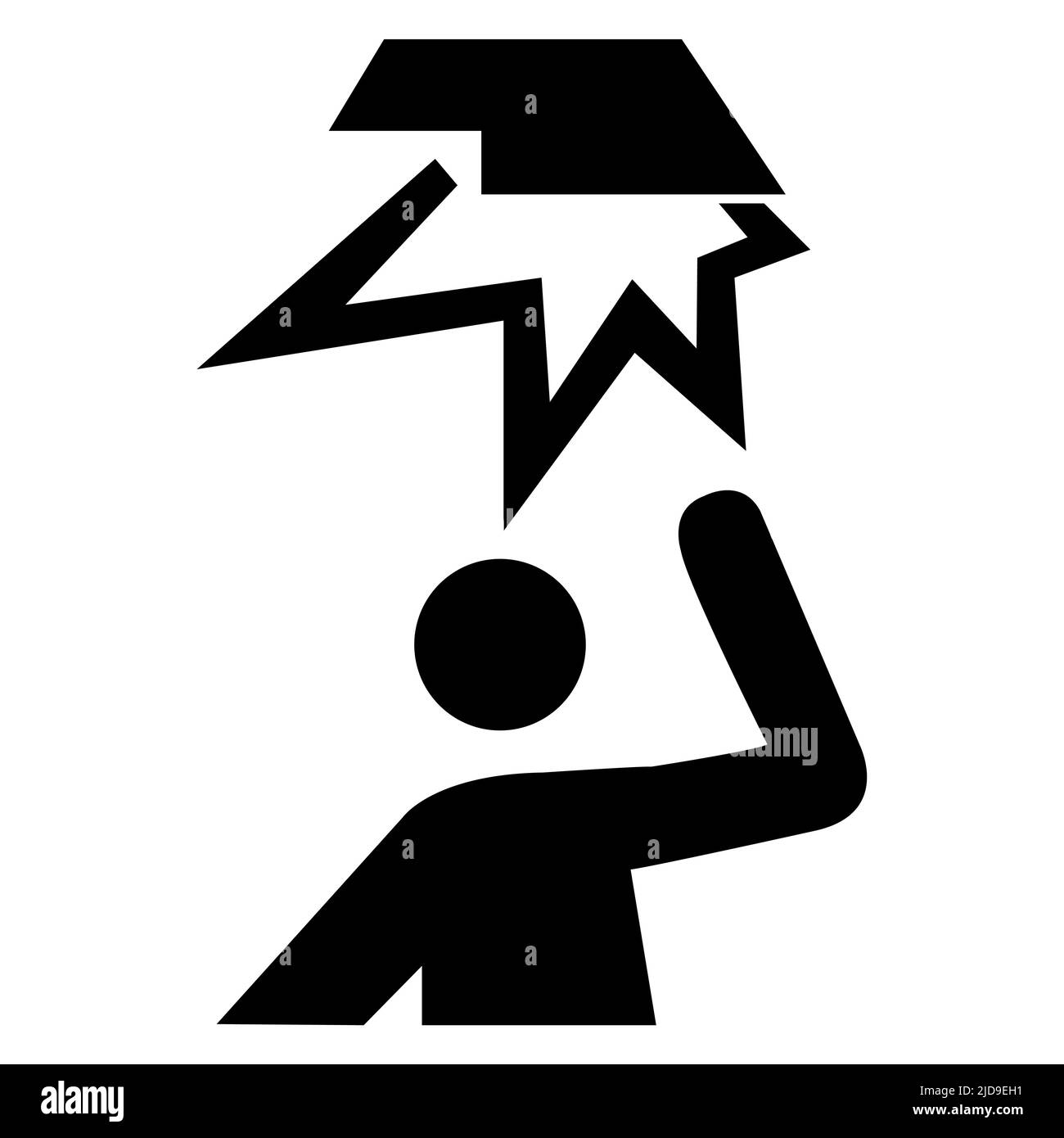 Fare attenzione agli ostacoli sospesi simbolo isolato su sfondo bianco, illustrazione vettoriale Illustrazione Vettoriale