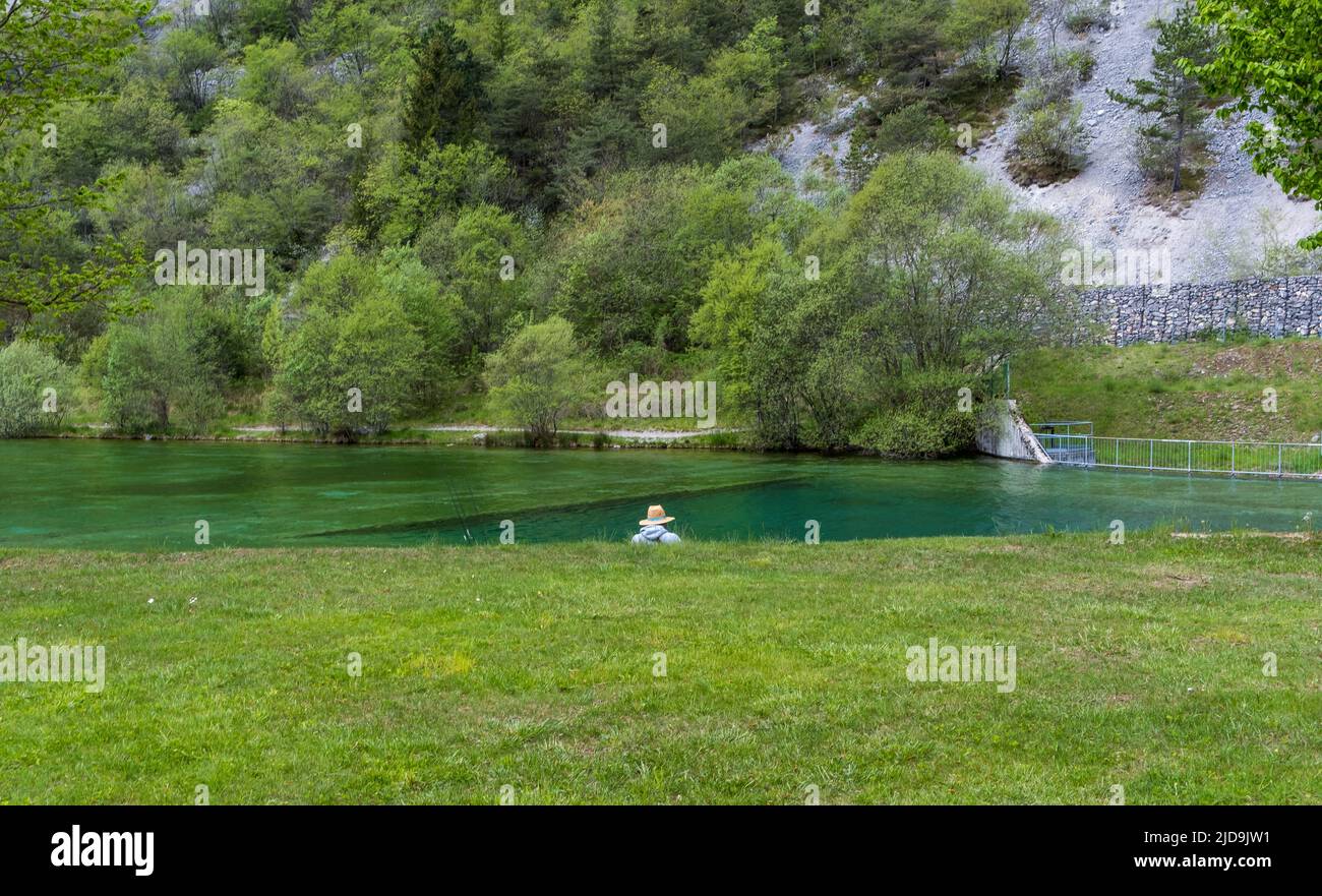 Riserva naturale di Nembia. Oasi naturalistica del lago di Nembia nel Trentino Alto Adige occidentale - Parco Naturale Adamello-Brenta - Nord Italia - Sud UE Foto Stock