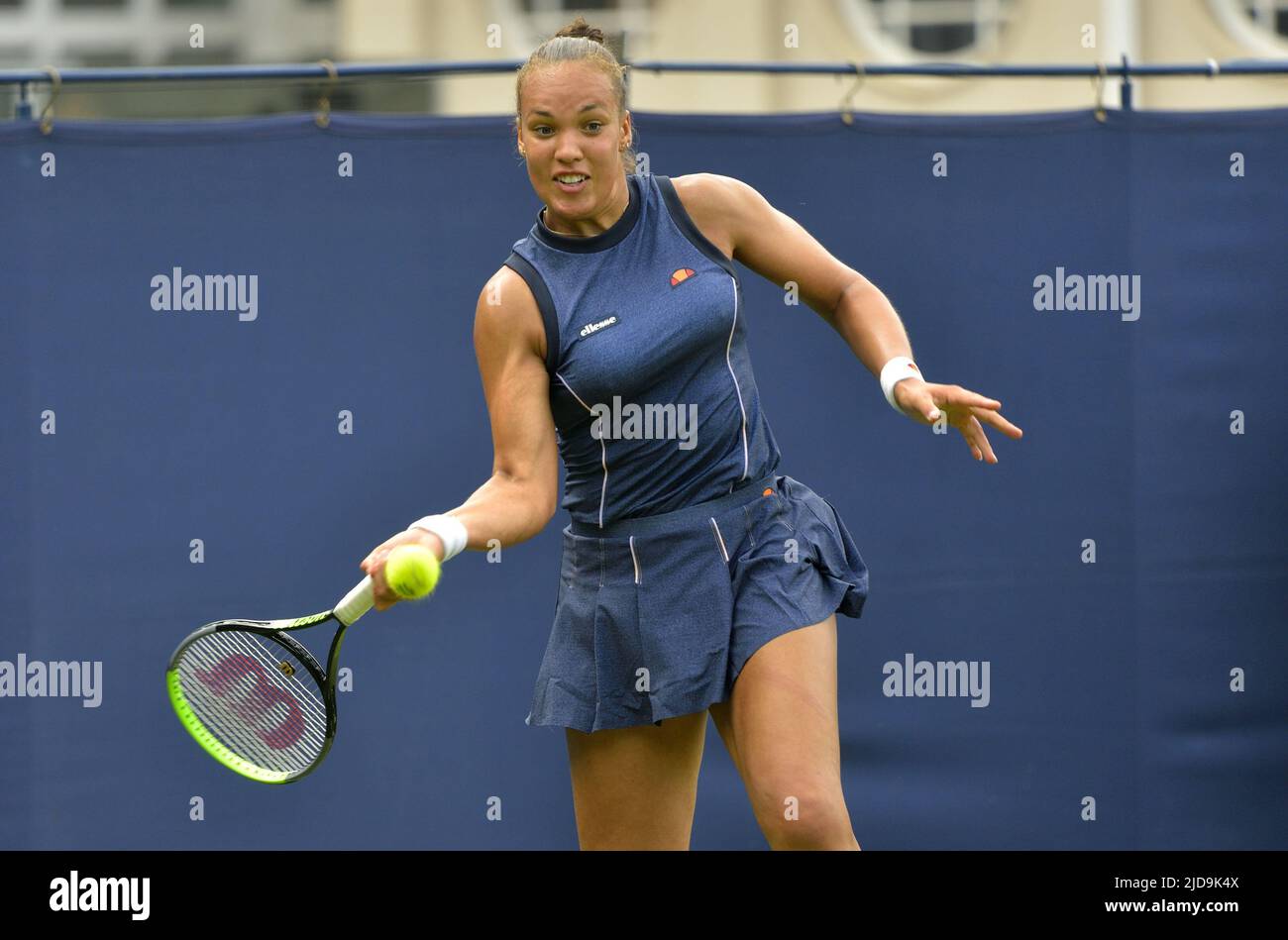 Freya Christie (GB) in qualifica al Rothsay International, Devonshire Park, Eastbourne, 18th giugno 2022 Foto Stock