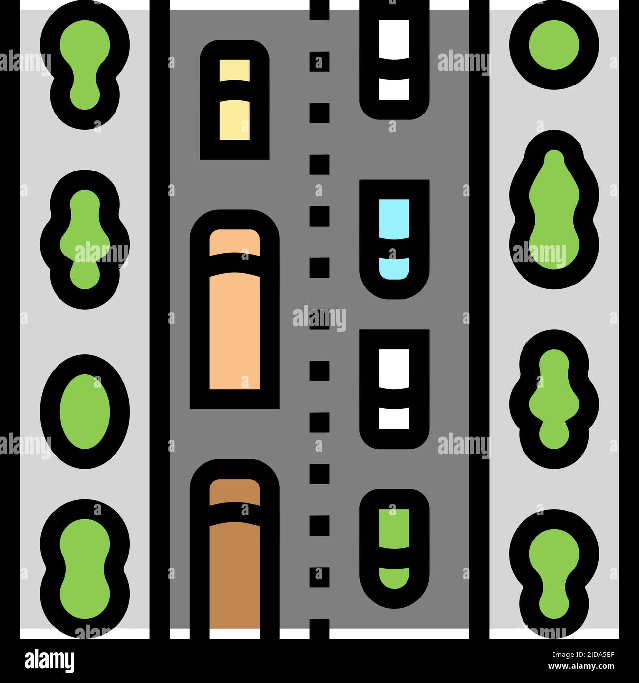 illustrazione vettoriale dell'icona del colore di avenue city Illustrazione Vettoriale