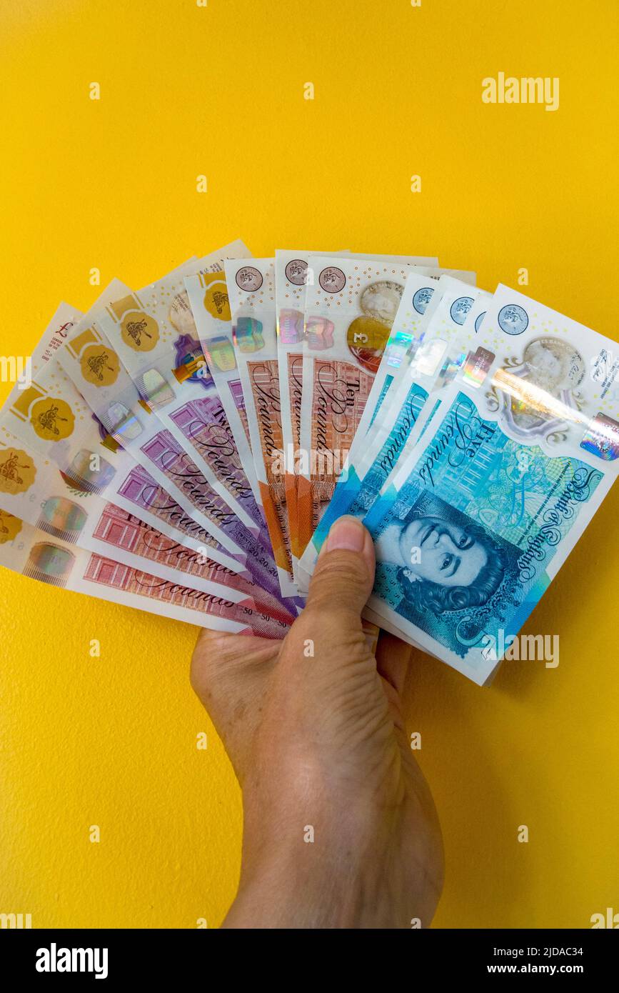Sterlina inglese di banconote Foto Stock