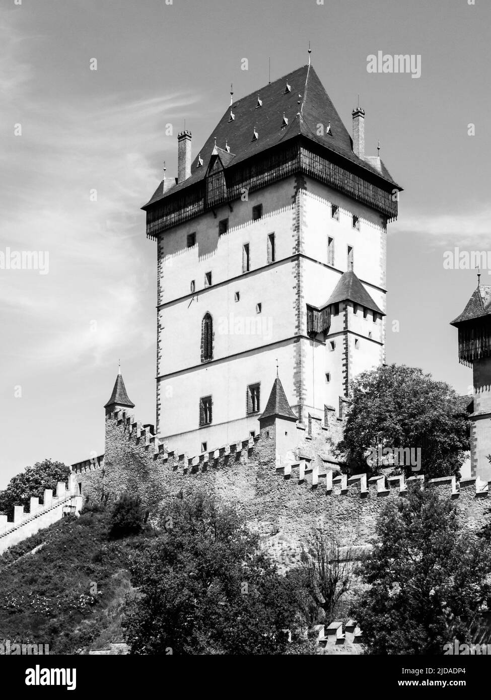 Grande Torre del Castello reale di Karlstejn Foto Stock