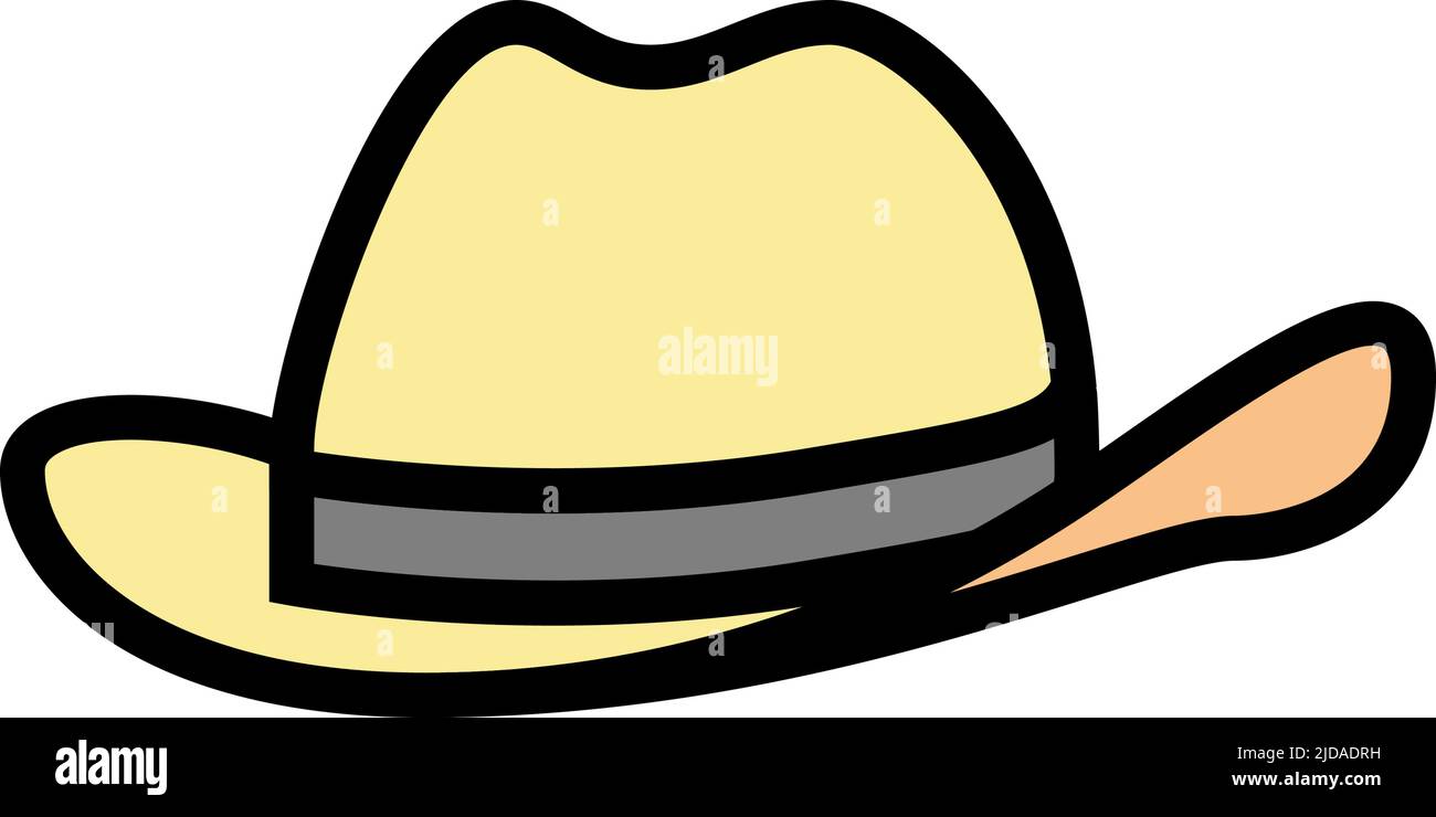 illustrazione vettoriale dell'icona del colore del cowboy del cappello Illustrazione Vettoriale