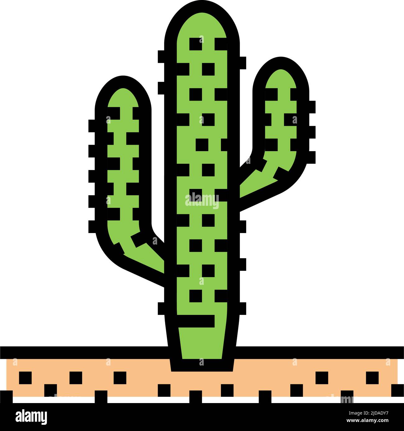 illustrazione vettoriale dell'icona del colore della pianta occidentale di cactus Illustrazione Vettoriale