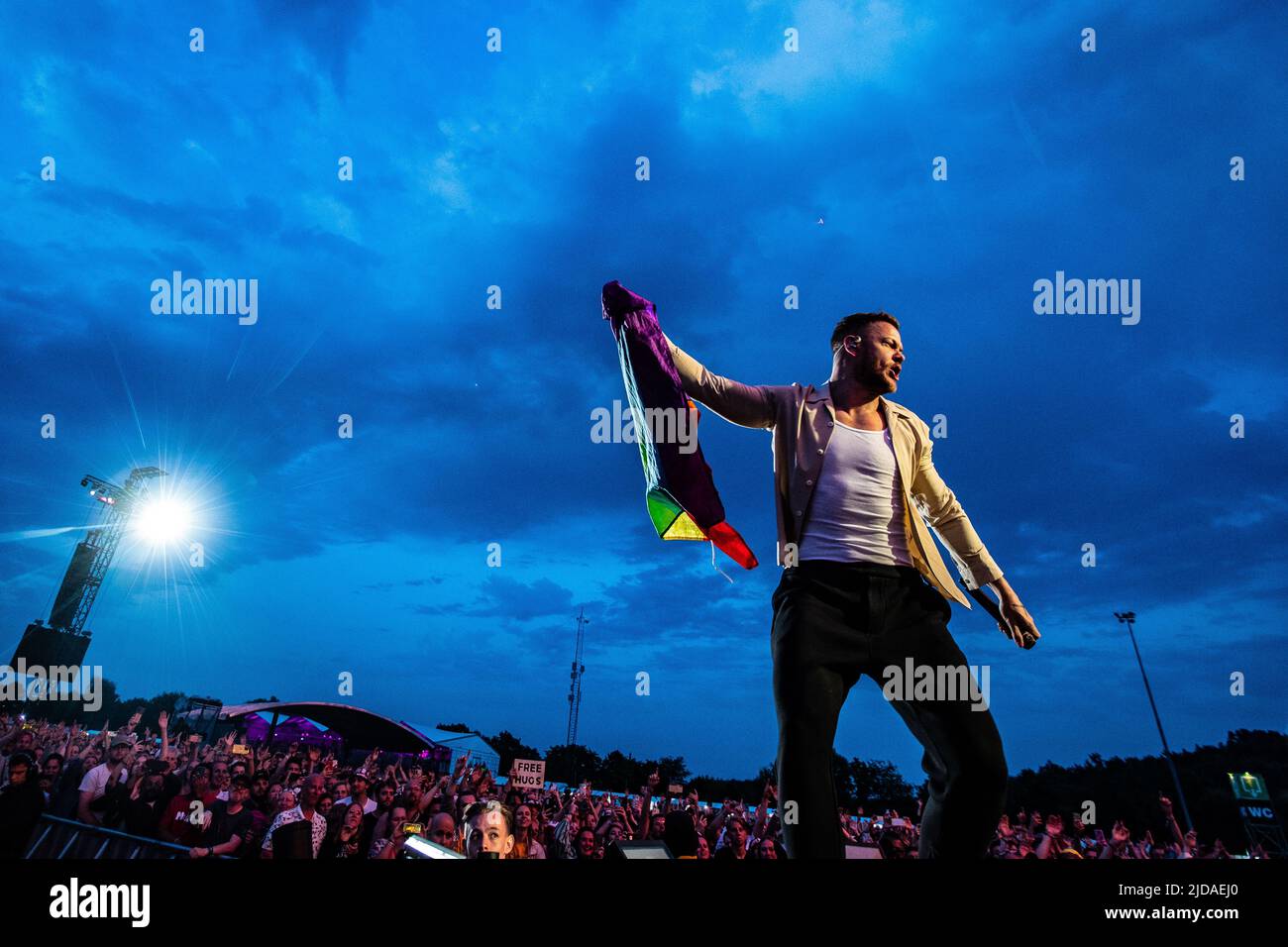 2022-06-19 22:03:58 LANDGRAAF - la band pop rock americana Imagine Dragons con il cantante Dan Reynolds si esibirà durante il terzo giorno del festival musicale Pinkpop. ANP PAUL BERGEN paesi bassi fuori - belgio fuori Foto Stock