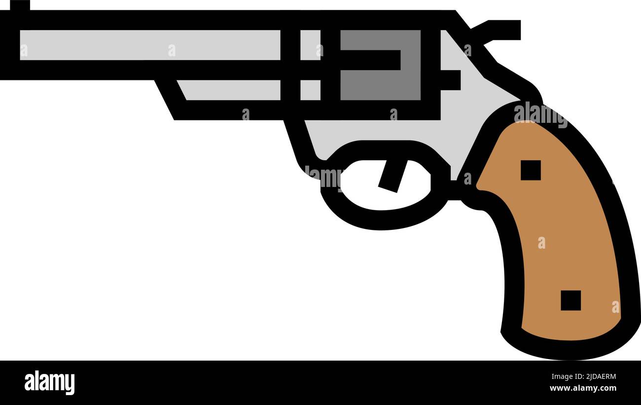 illustrazione vettoriale dell'icona del colore del revolver della pistola Illustrazione Vettoriale