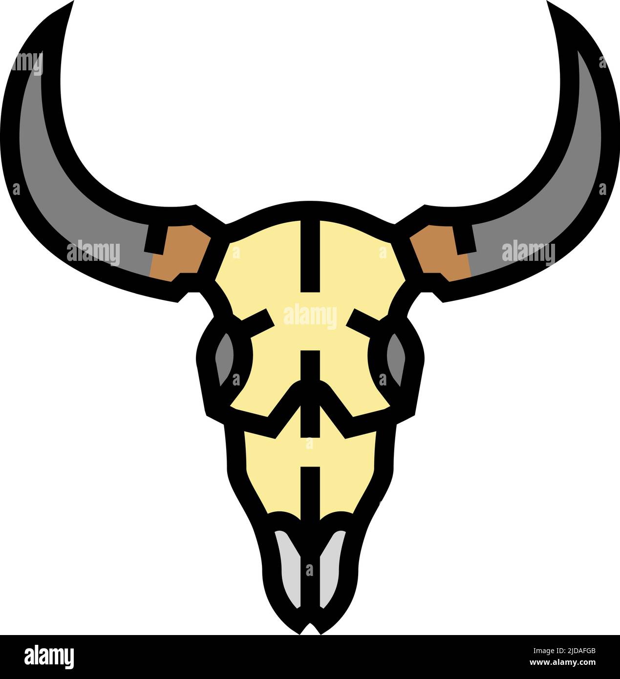 illustrazione vettoriale dell'icona del toro del cranio Illustrazione Vettoriale