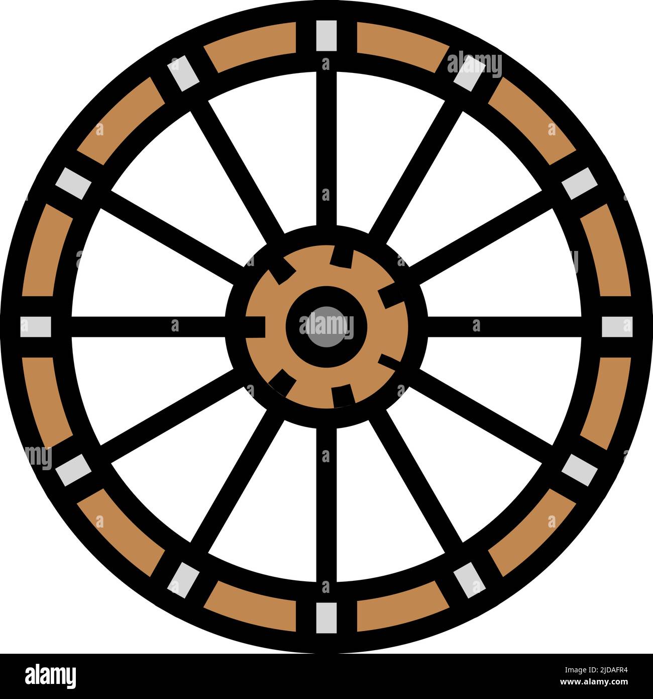 immagine vettoriale dell'icona del vecchio colore della ruota Illustrazione Vettoriale