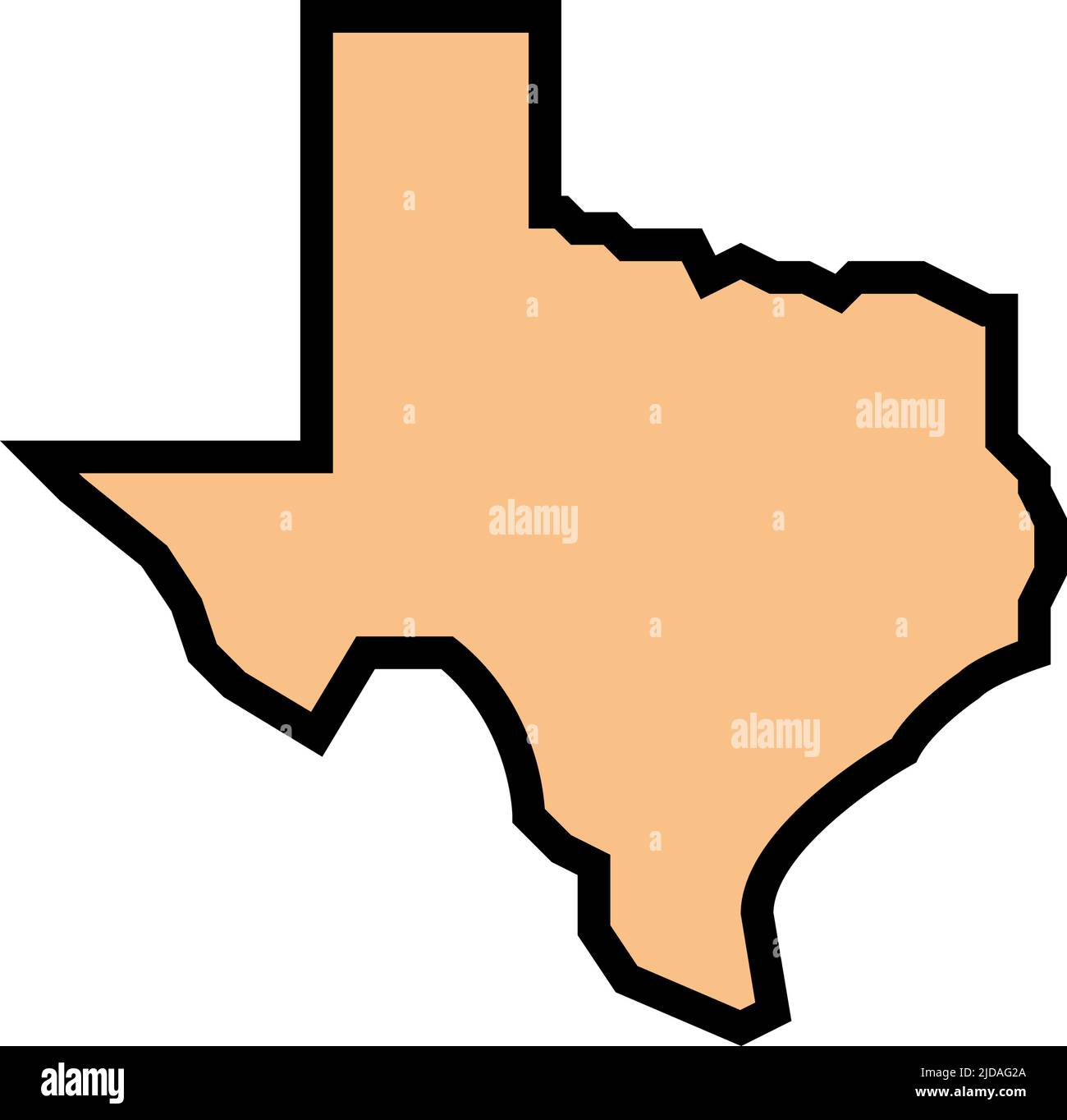 immagine vettoriale dell'icona del colore dello stato del texas Illustrazione Vettoriale
