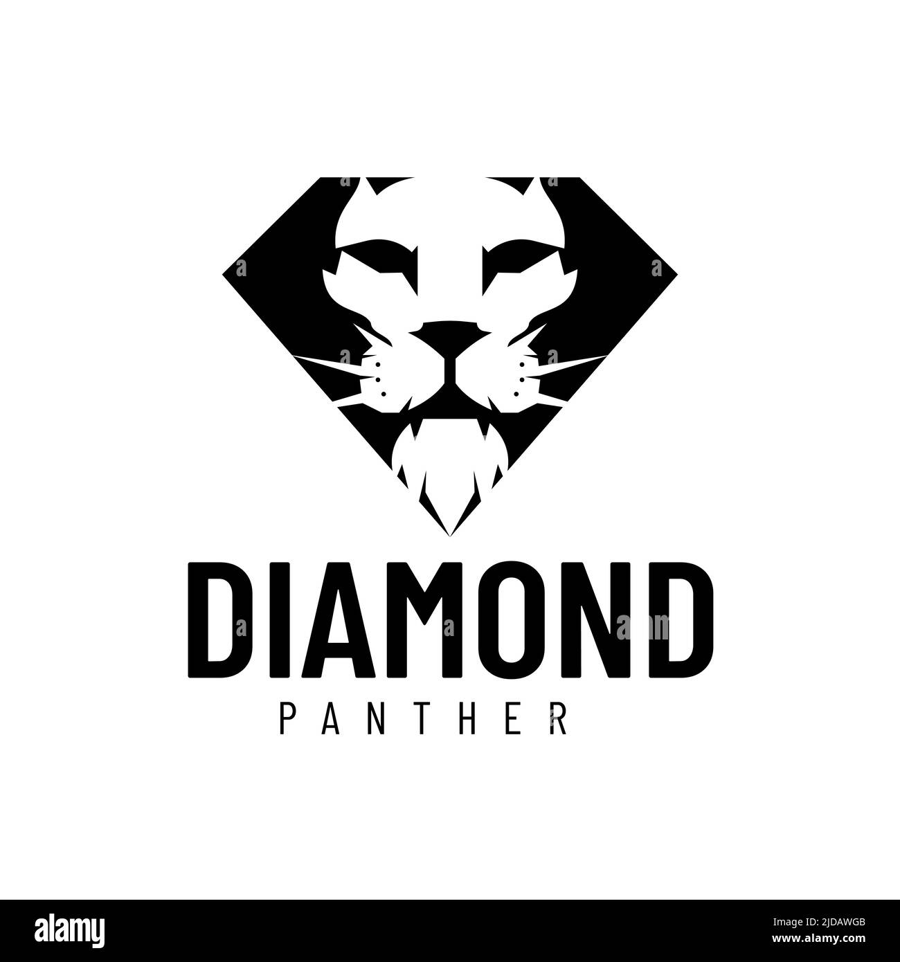 Illustrazione vettoriale del logo del simbolo del leone con faccia a diamante Illustrazione Vettoriale