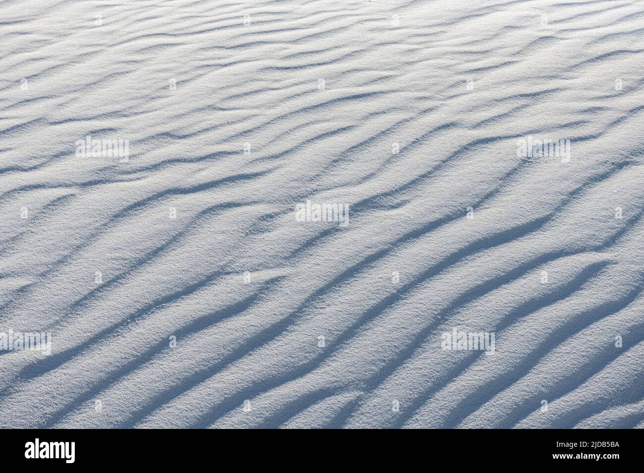 Modelli di vento sulla sabbia di gesso bianco al White Sands National Monument; Alamagordo, New Mexico, Stati Uniti d'America Foto Stock