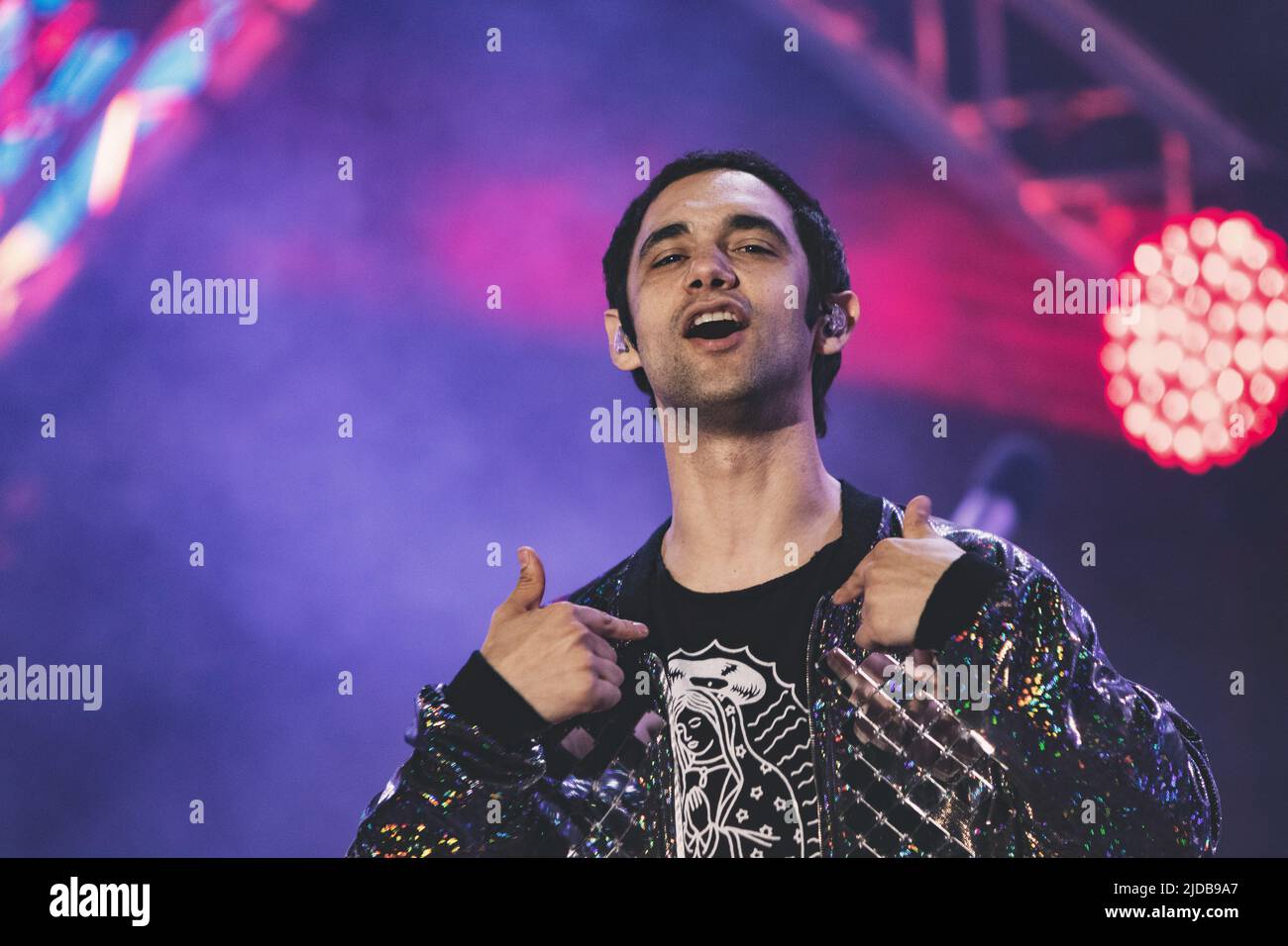 Cosmo (Marco Jacopo Bianchi) suona dal vivo al concerto di primo Maggio in Piazza San Giovanni, Roma. Foto Stock