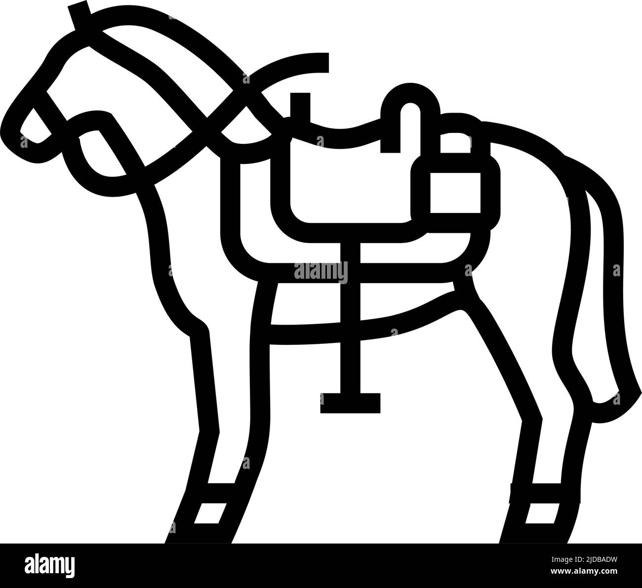 illustrazione vettoriale dell'icona della linea dell'animale cavallo Illustrazione Vettoriale