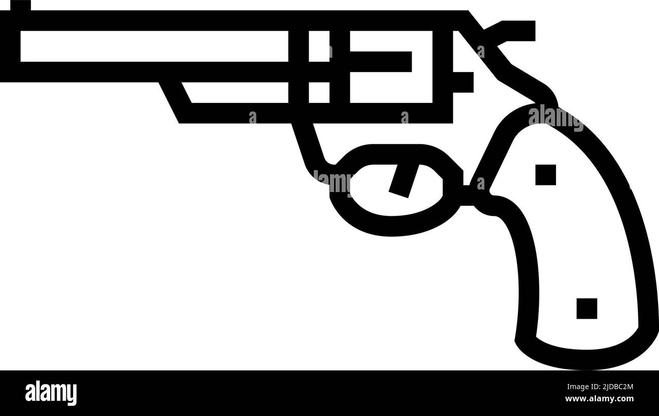 illustrazione vettoriale dell'icona della linea di rivoluzione della pistola Illustrazione Vettoriale