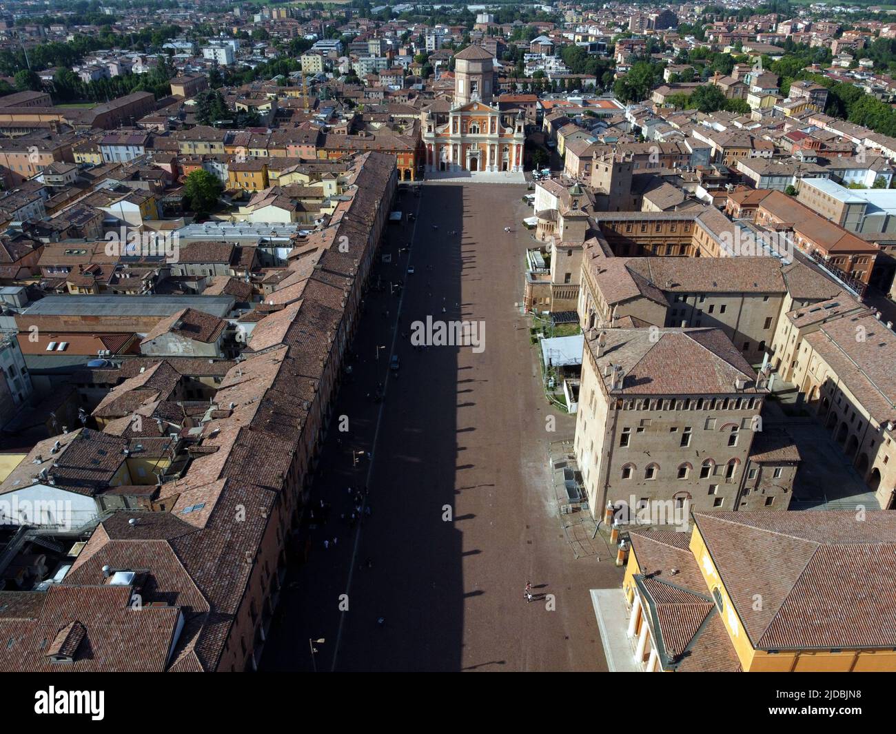 Veduta aerea di Carpi, Modena, Emilia Romagna, Italia Foto Stock