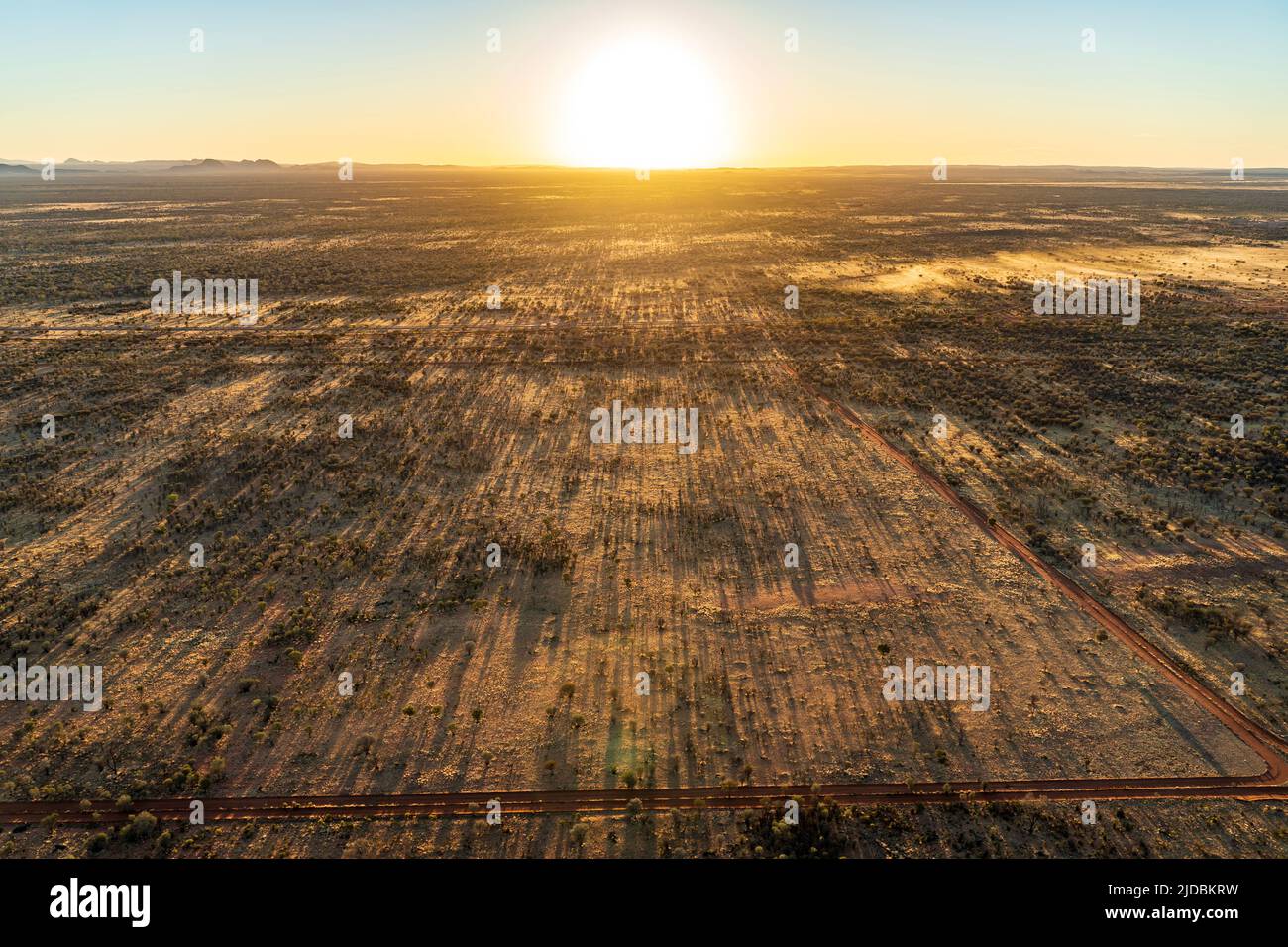 Vista aerea del paesaggio intorno ad Alice Springs Foto Stock