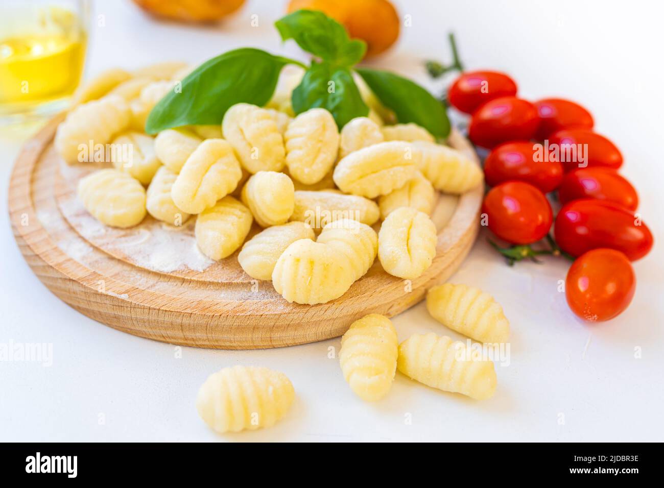 Piatto di gnocchi alpini, italiani, sudtedeschi e austriaci Foto Stock