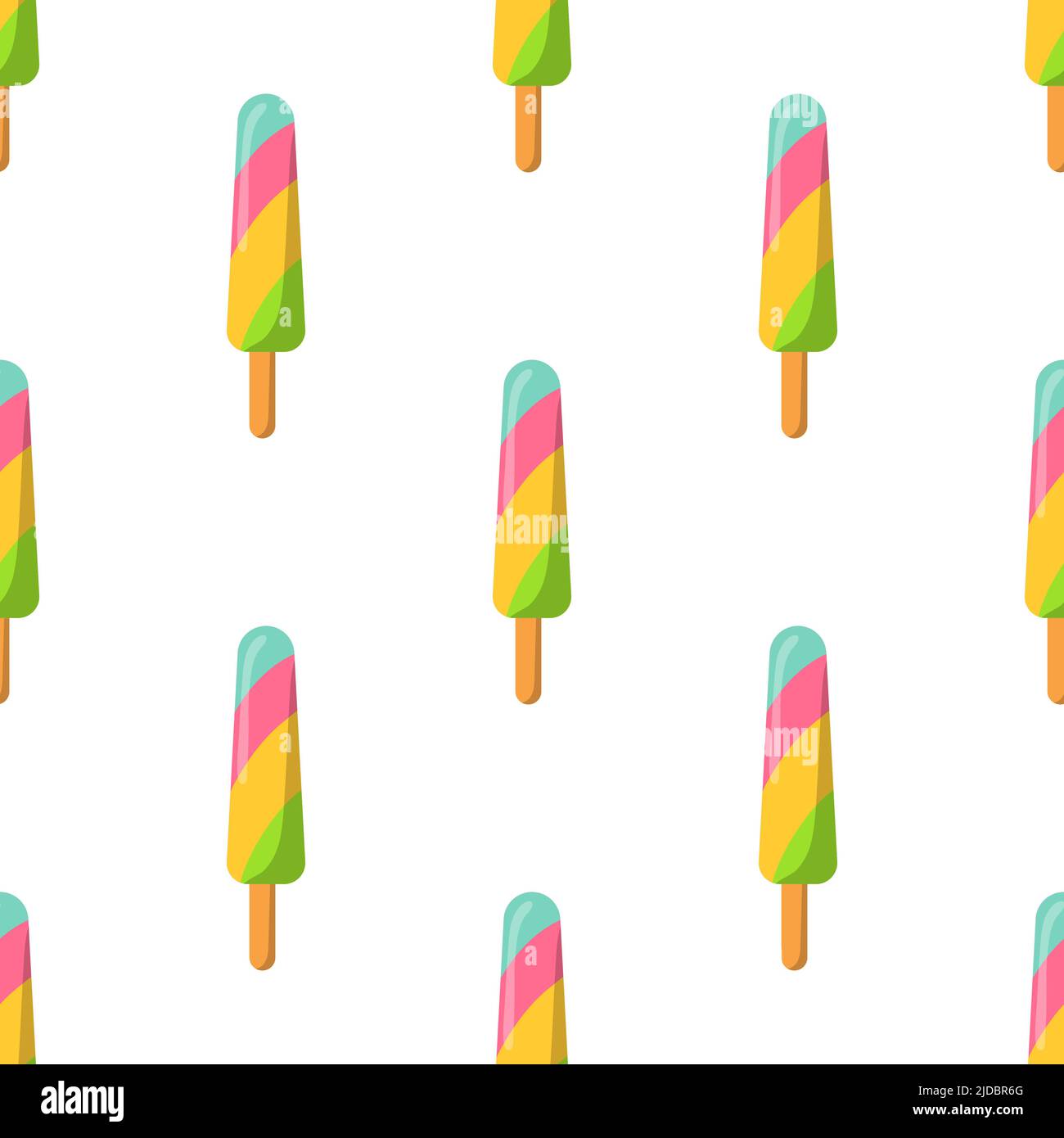 modello senza cuciture di gelato multicolore su un bastone di pop-sicle. illustrazione vettoriale Illustrazione Vettoriale