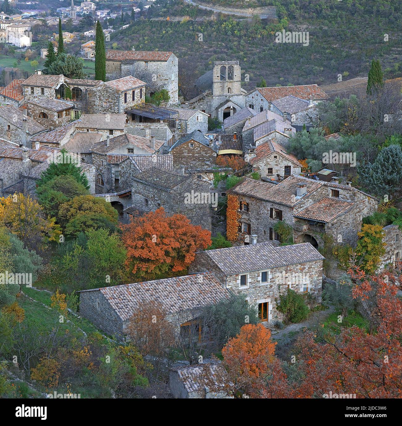 Francia, Ardèche Naves villaggio Labellise villaggio di carattere nel Ardèche Foto Stock