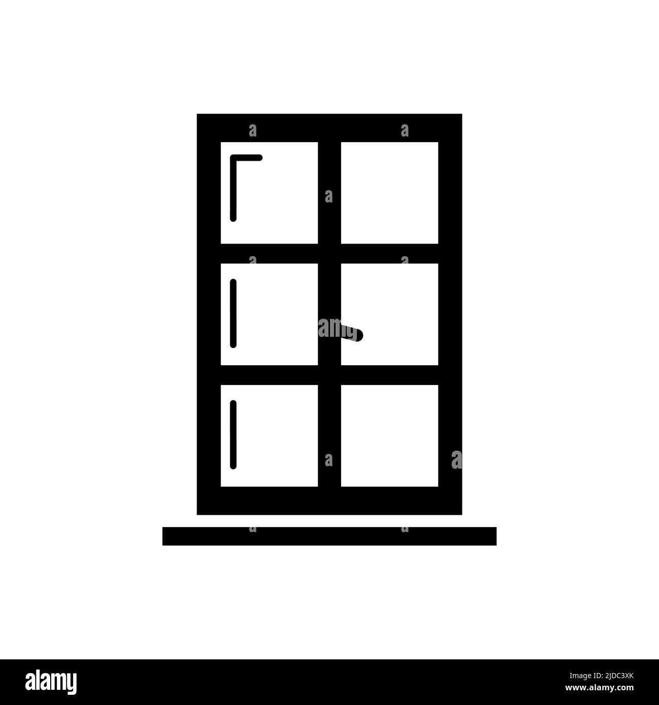 Icona di Windows, stile glifo. Elementi di architettura. Icone nere isolate Illustrazione Vettoriale