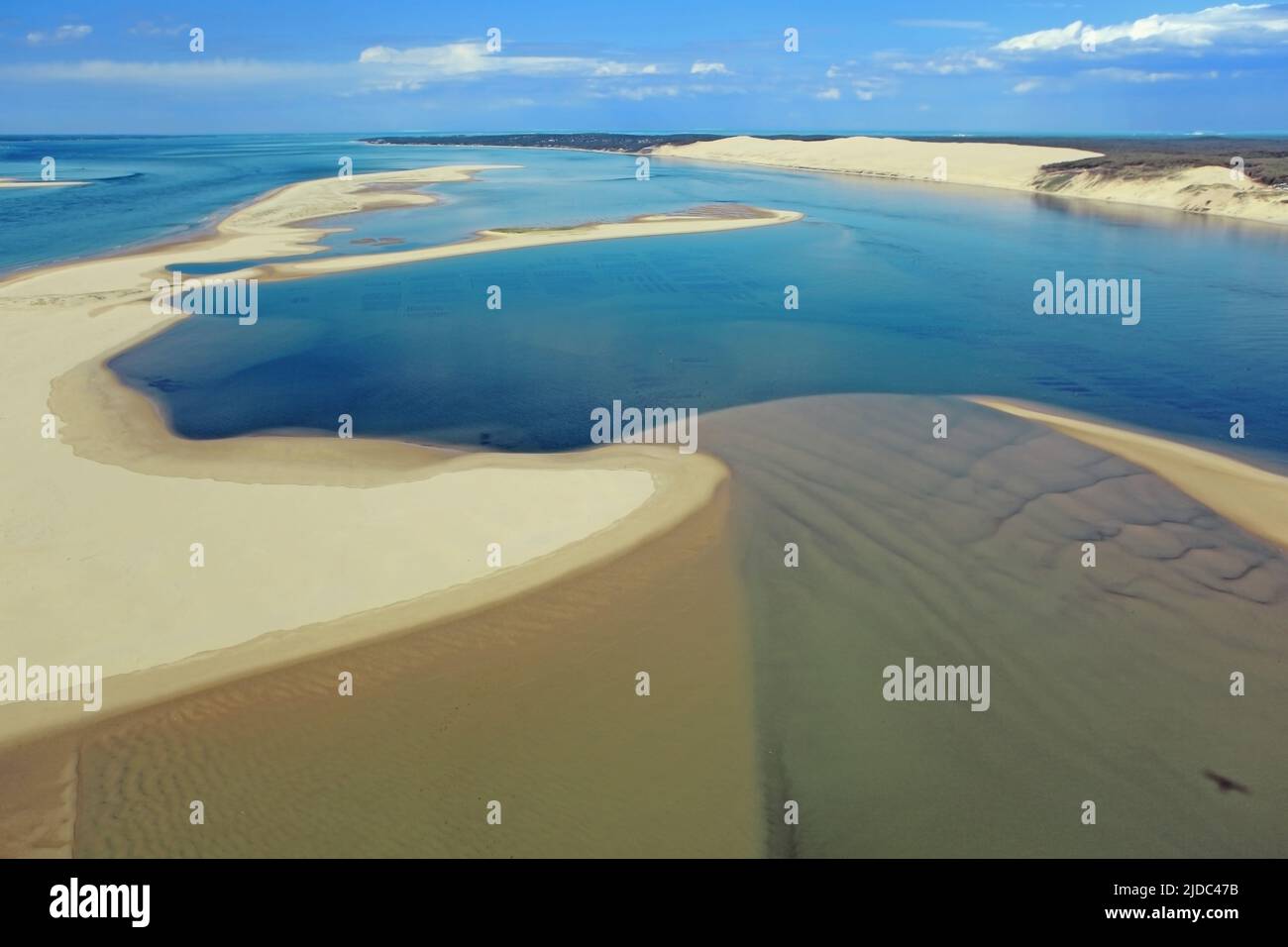 Francia, Gironda, la Dune du Pilat, il Banc d'Arguin (foto aerea), Foto Stock