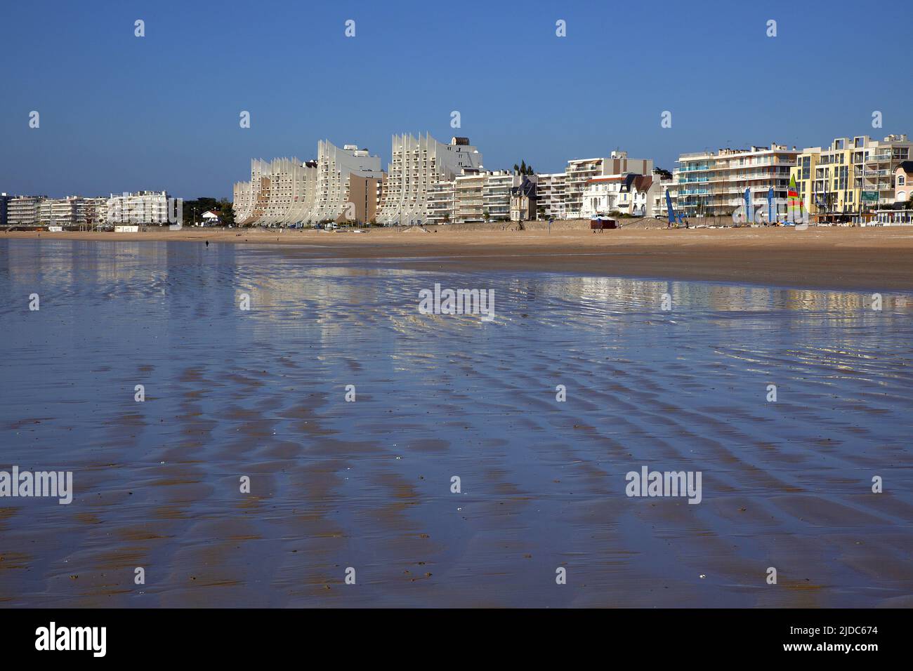 Francia, Loire-Atlantique, la Baule, la spiaggia, tramonto Foto Stock