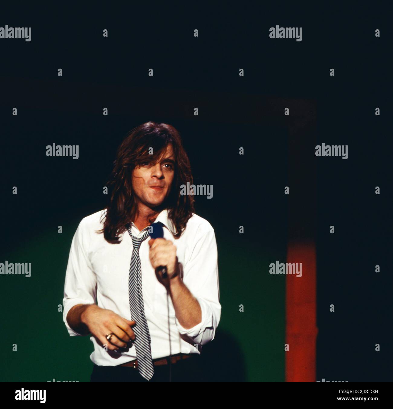 Eddie Money, amerikanischer Rocksänger, Auftritt in Deutschland, 1978. Eddie Money, cantante rock americano, performance in Germania, 1978. Foto Stock