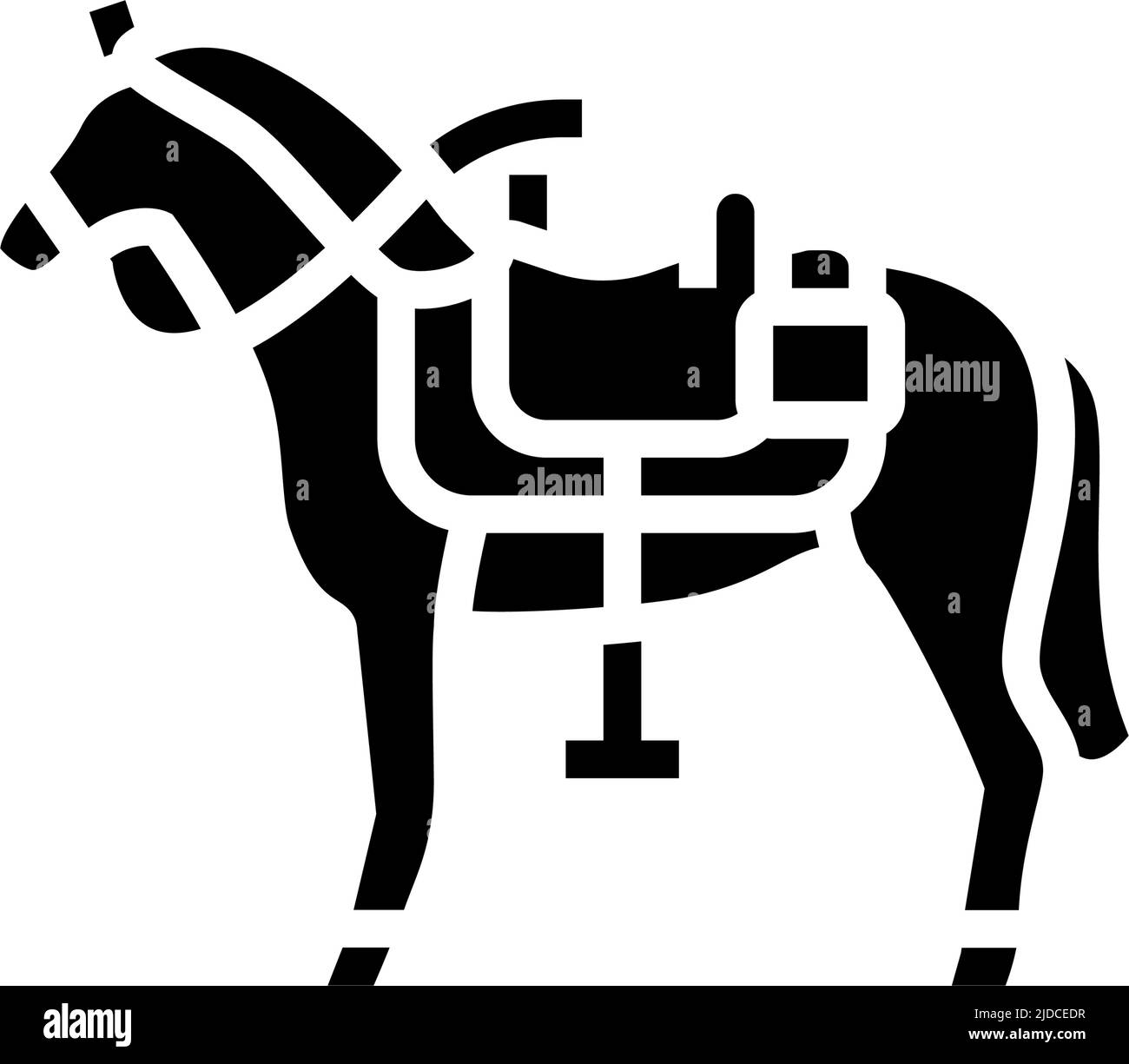 illustrazione del vettore dell'icona glifo dell'animale cavallo Illustrazione Vettoriale