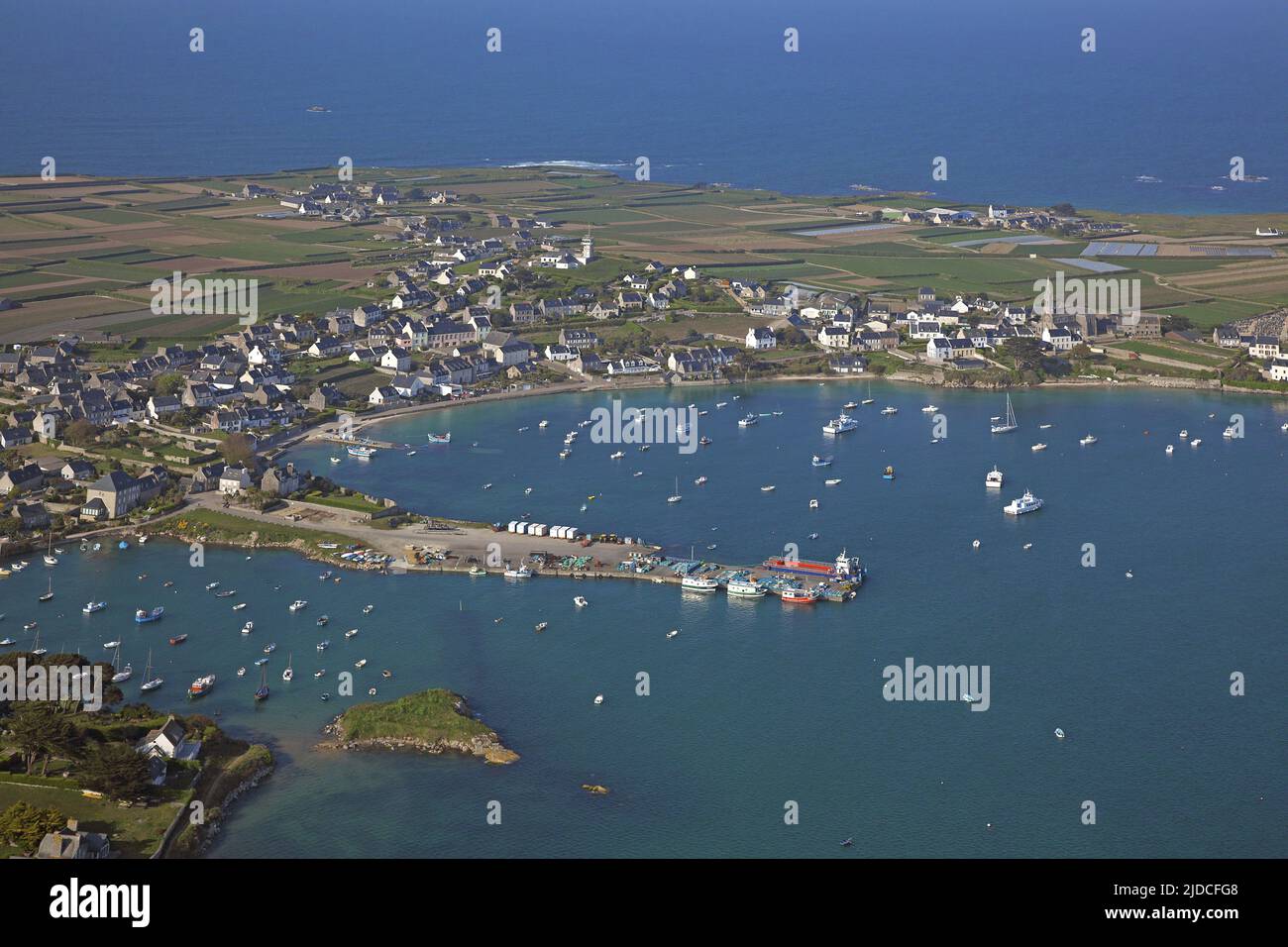Francia, Finistère Ile de Batz, vista aerea Foto Stock