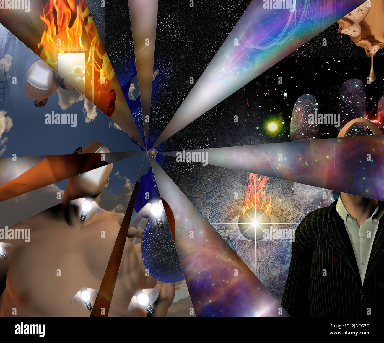 Pittura astratta simbolica. Rendering 3D Foto Stock