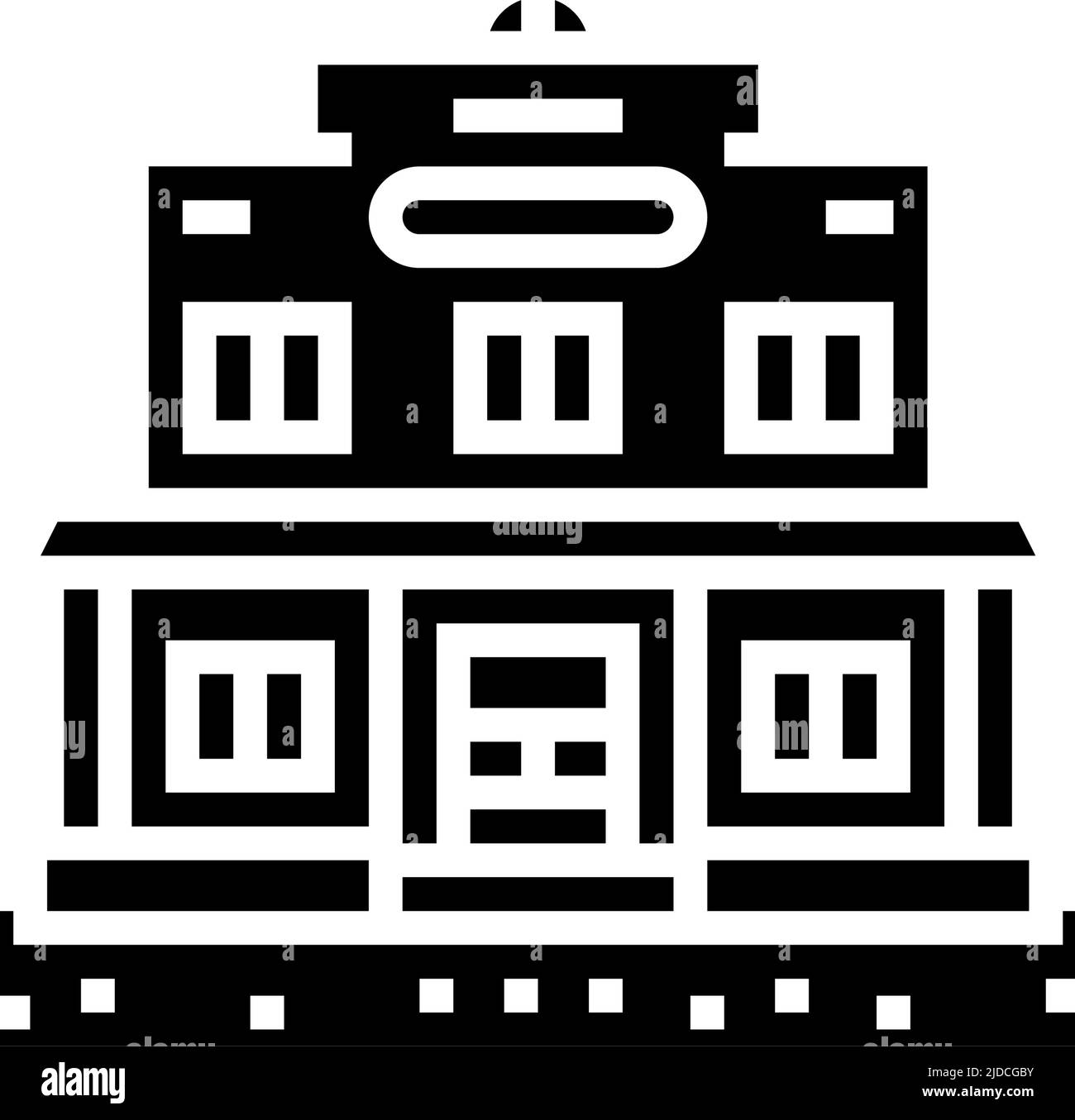 illustrazione vettoriale dell'icona glyph della barra di salone Illustrazione Vettoriale