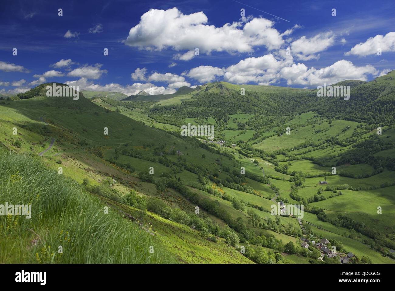 Francia, Cantal Mandailles-Saint-Julien, paesaggi della valle di Jordanne Foto Stock