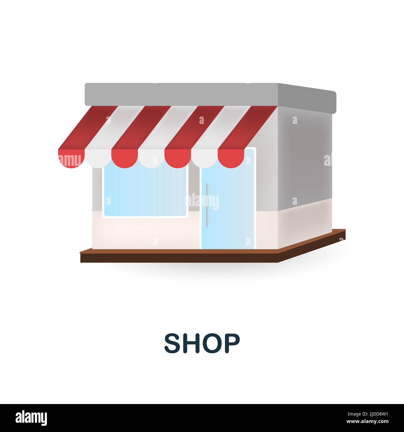 Shop 3D icona elemento semplice da collezione edifici. Icona Creative Shop per il web design, modelli, infografiche e altro ancora Illustrazione Vettoriale