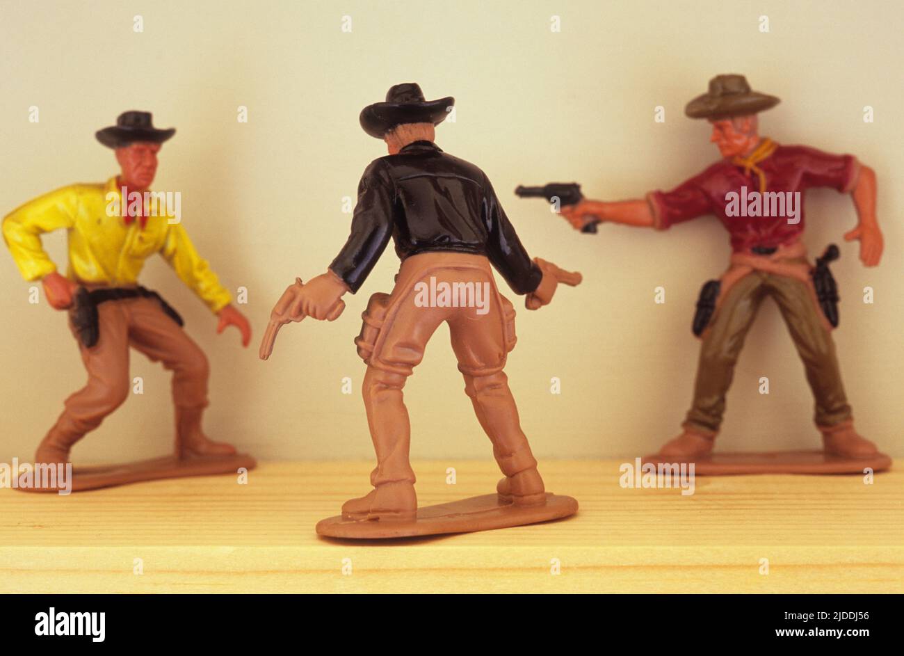 Tre cowboy modello in sparo Foto Stock
