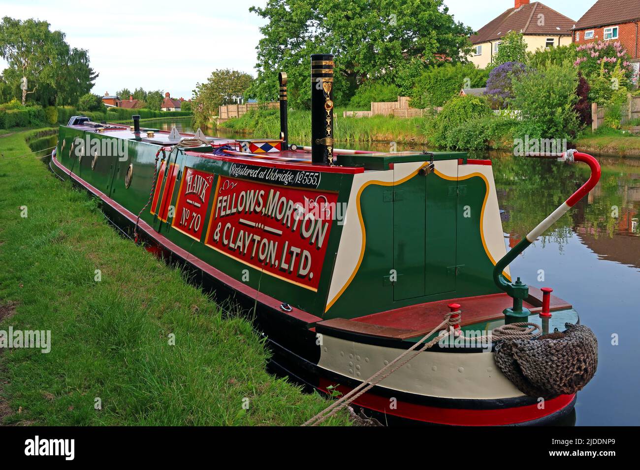 Hawk 70, Fellows Morton Clayton chiatta canale a Stockton Heath, Warrington, Cheshire, Inghilterra, Regno Unito, WA4 5BG Foto Stock