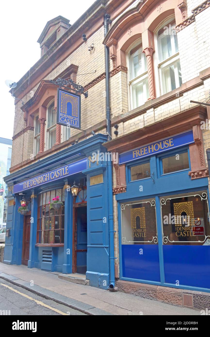 Denbigh Castle pub, 10 Hackins Hey, Liverpool , Merseyside, Inghilterra, REGNO UNITO, L2 2AW Foto Stock
