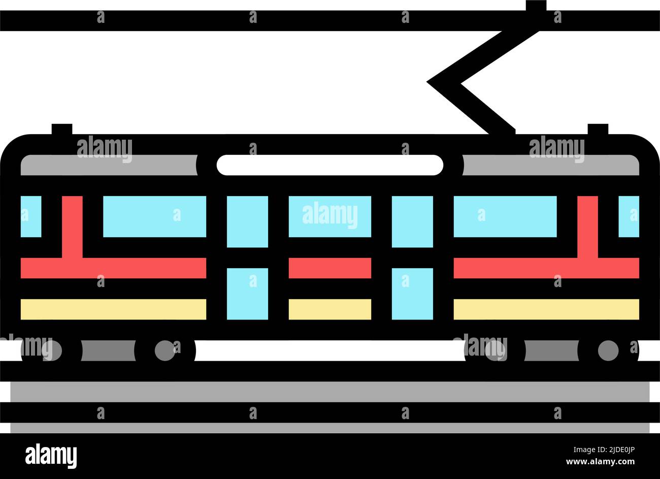 immagine vettoriale dell'icona del tram a forma di cerchio della città Illustrazione Vettoriale