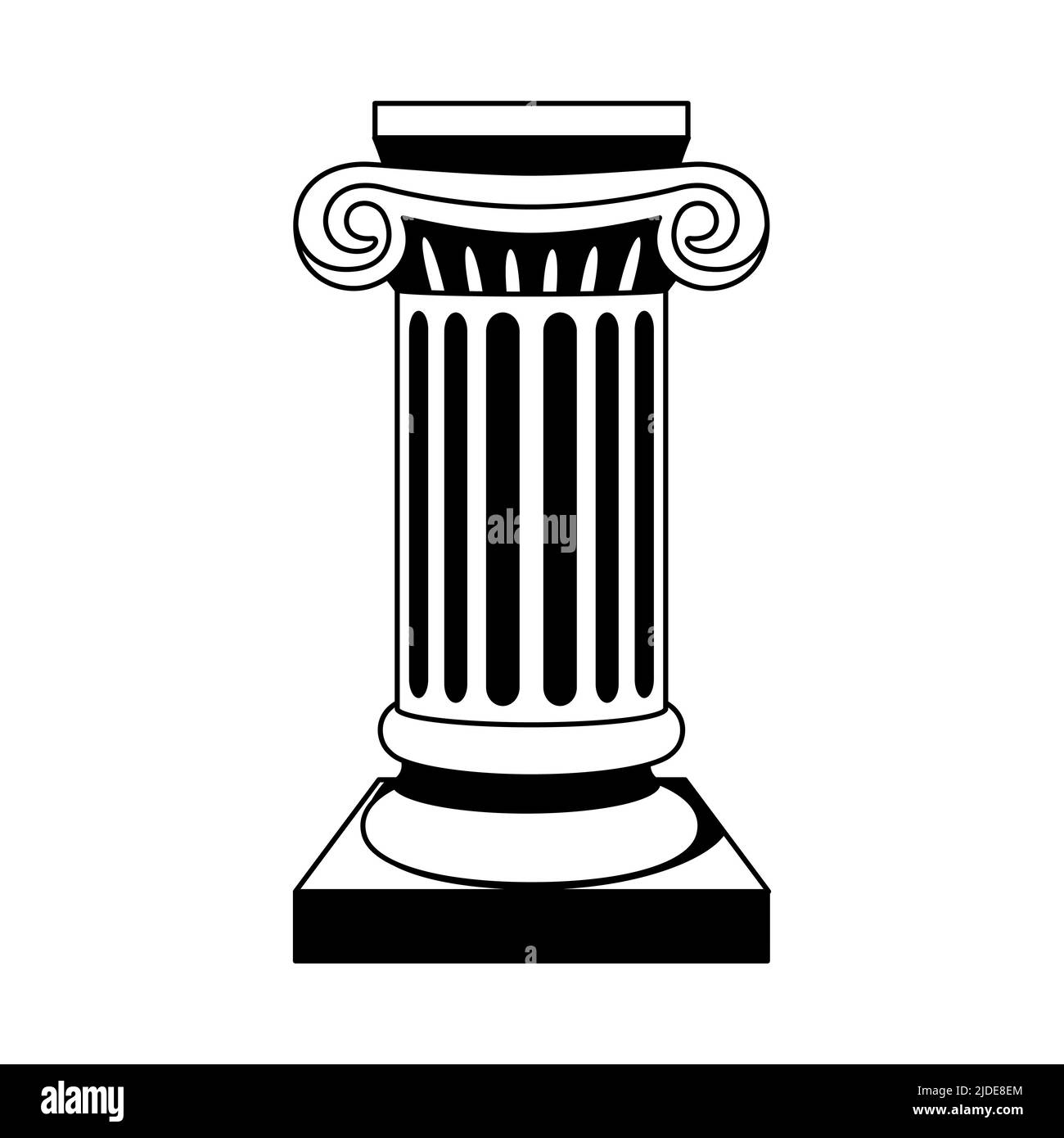 Illustrazione di antica colonna greca. Simbolo antico tradizionale. Immagine per decorazione e design. Illustrazione Vettoriale