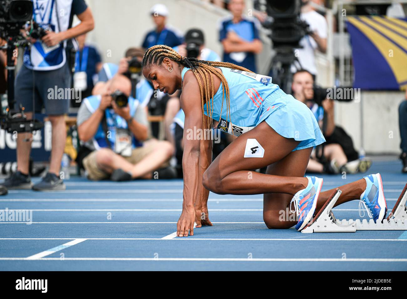 Shaunae Miller-Uibo delle Bahamas (400m donne) durante la Wanda Diamond League 2022, Meeting de Paris (atletica) il 18 giugno 2022 allo stadio Charlety di Parigi, Francia - Foto: Victor Joly/DPPI/LiveMedia Foto Stock