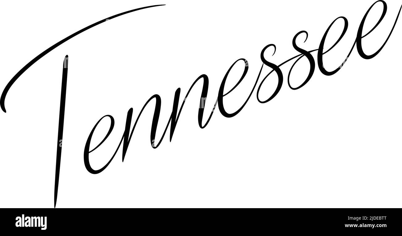 Simbolo di testo del Tennessee su sfondo bianco. Illustrazione Vettoriale