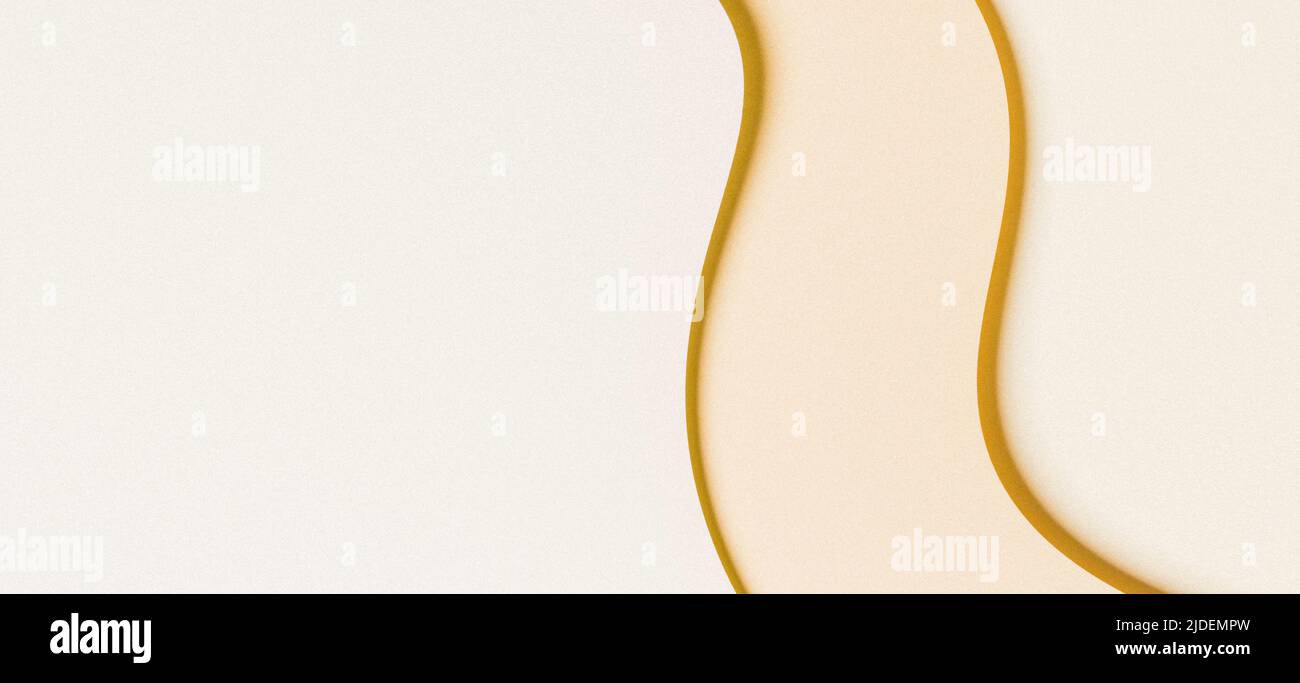 Sfondo della trama della carta colorata astratta. Composizione verticale minima con forme geometriche e linee curve in tonalità neutre di colore marrone beige Foto Stock