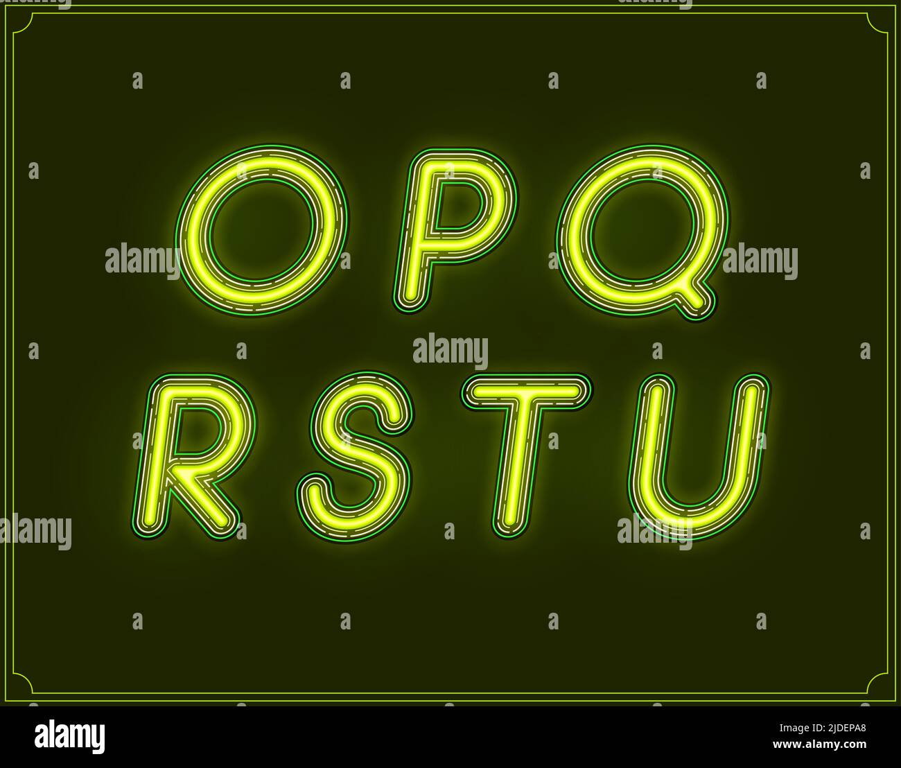 Alfabeto tipo carattere corsivo neon. Incandescente in vettore. Illustrazione Vettoriale