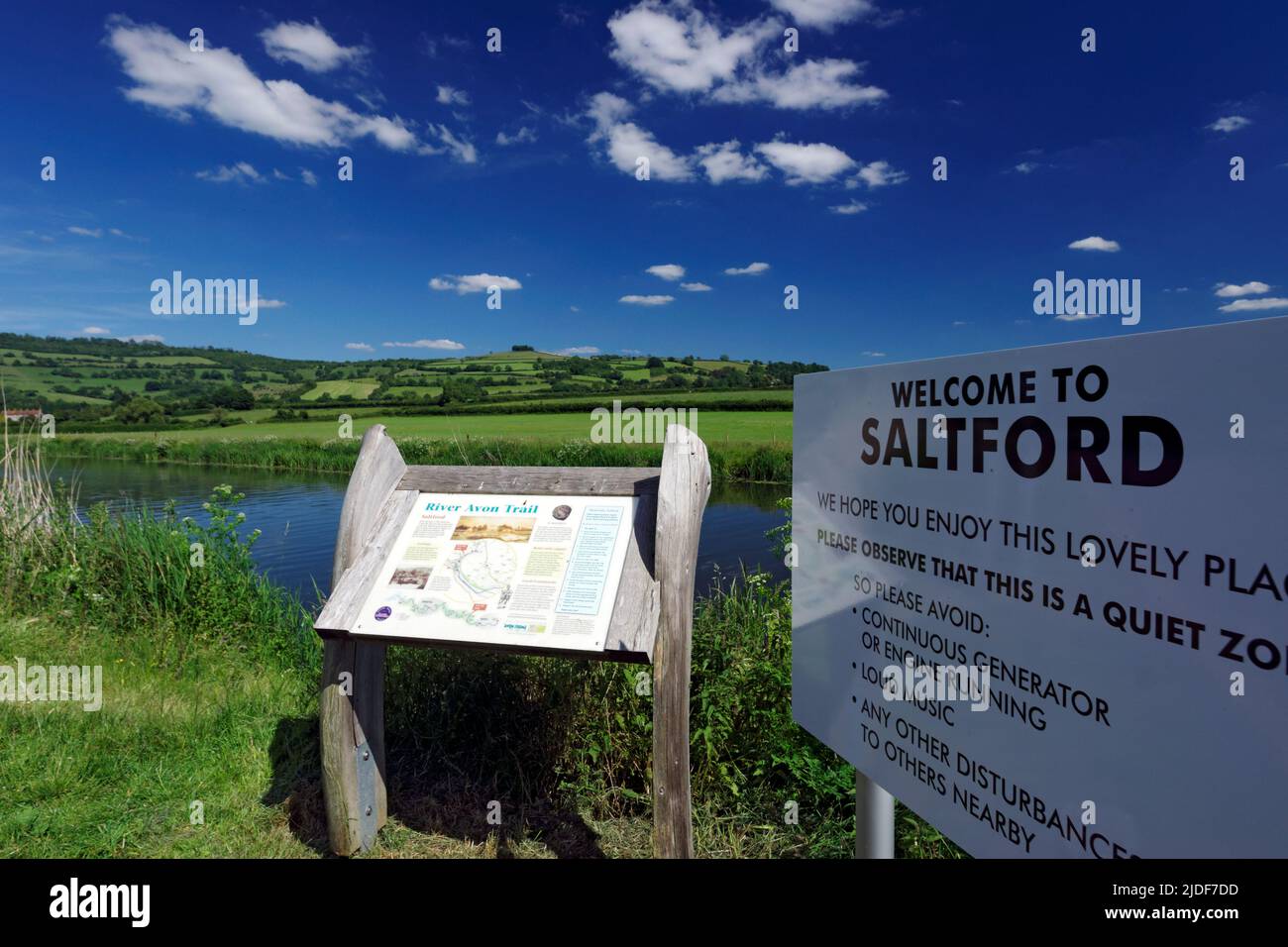 Fiume Avon a Saltford vicino a Bath, Somerset. Foto Stock