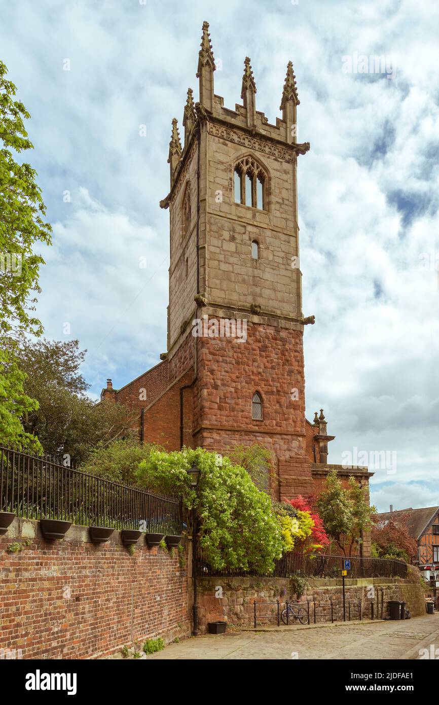 St. Julian's Church situato a Fish Lane, Shrewsbury, Inghilterra. Foto Stock