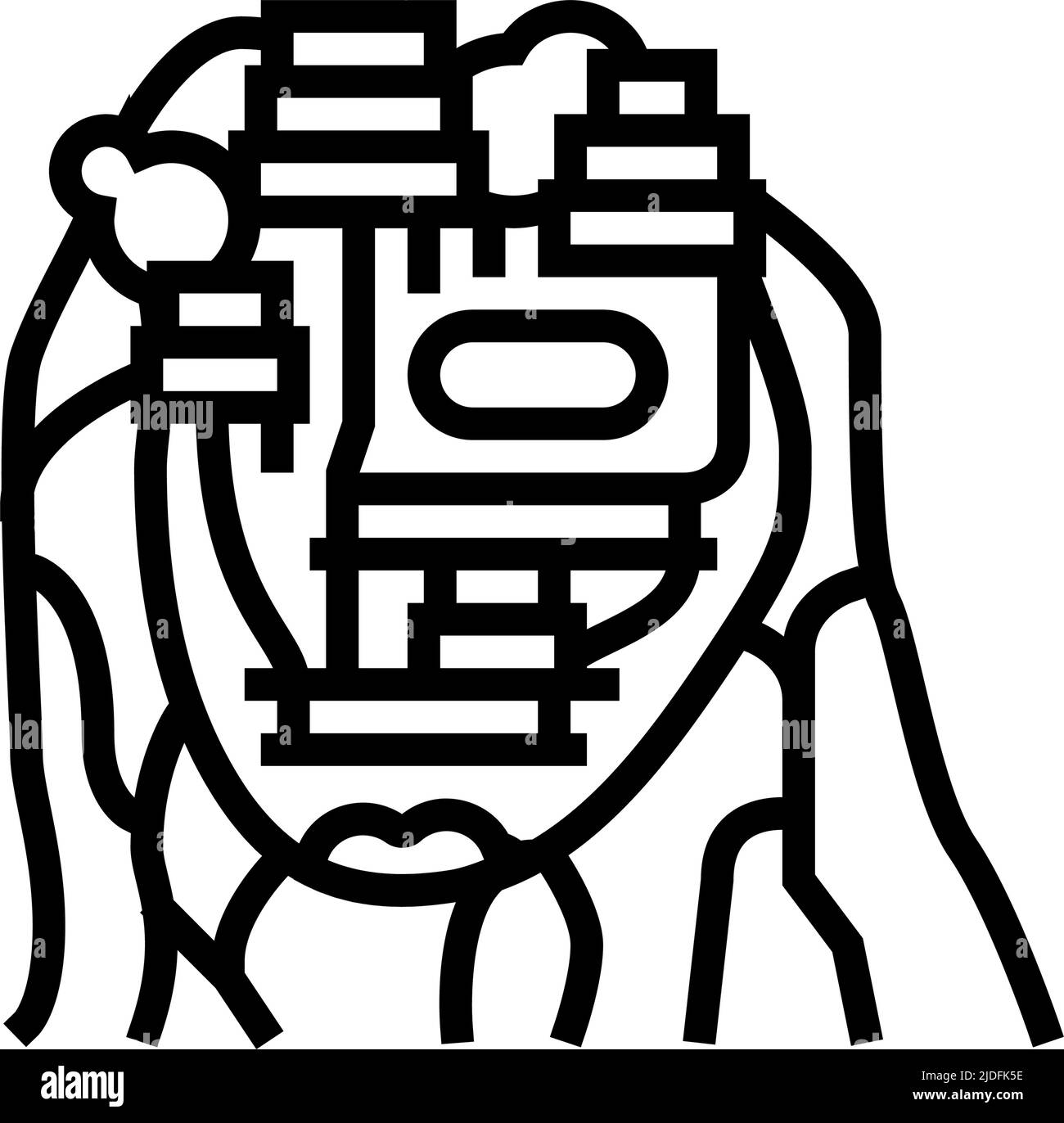 sigiriya sulla linea di montagna immagine vettoriale icona Illustrazione Vettoriale