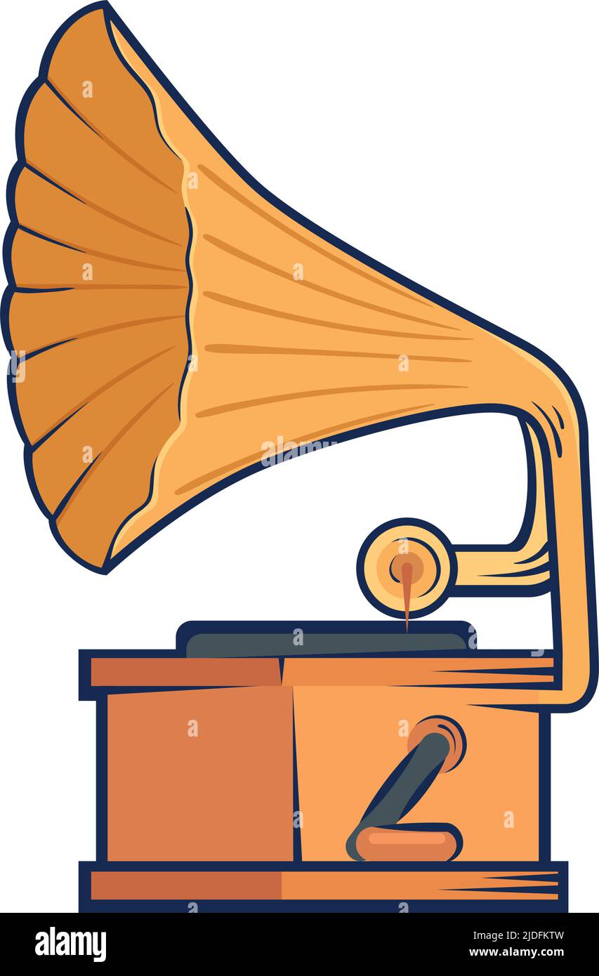 gramophone stile retrò Illustrazione Vettoriale
